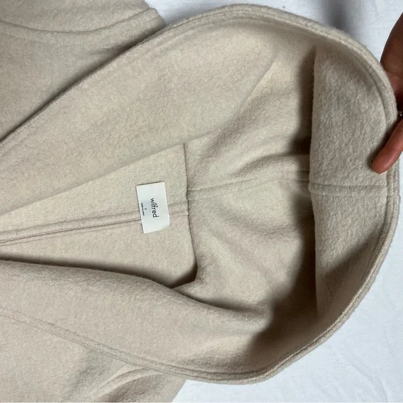 Aritzia Wilfred hooded wool coat cream color - Picture 6 of 14